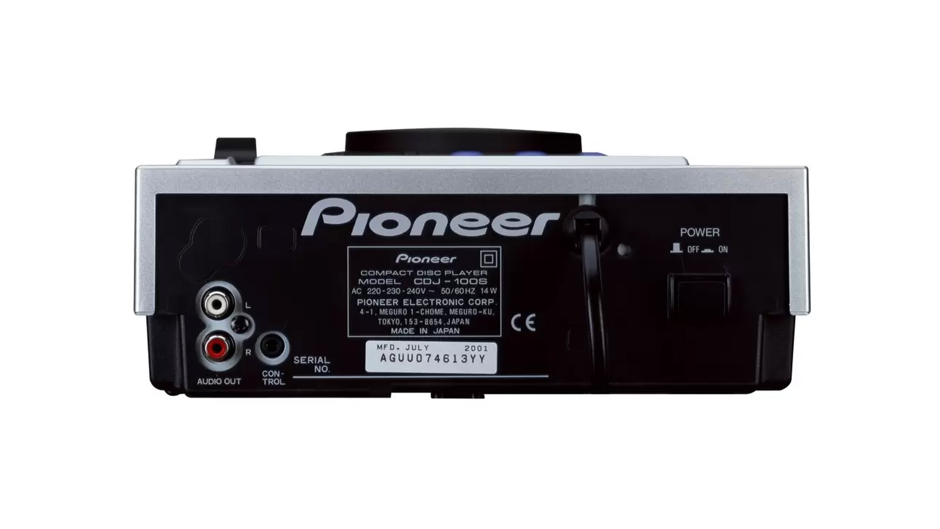 Pioneer CDJ-100s вид сзади CDJ-100S вид сзади