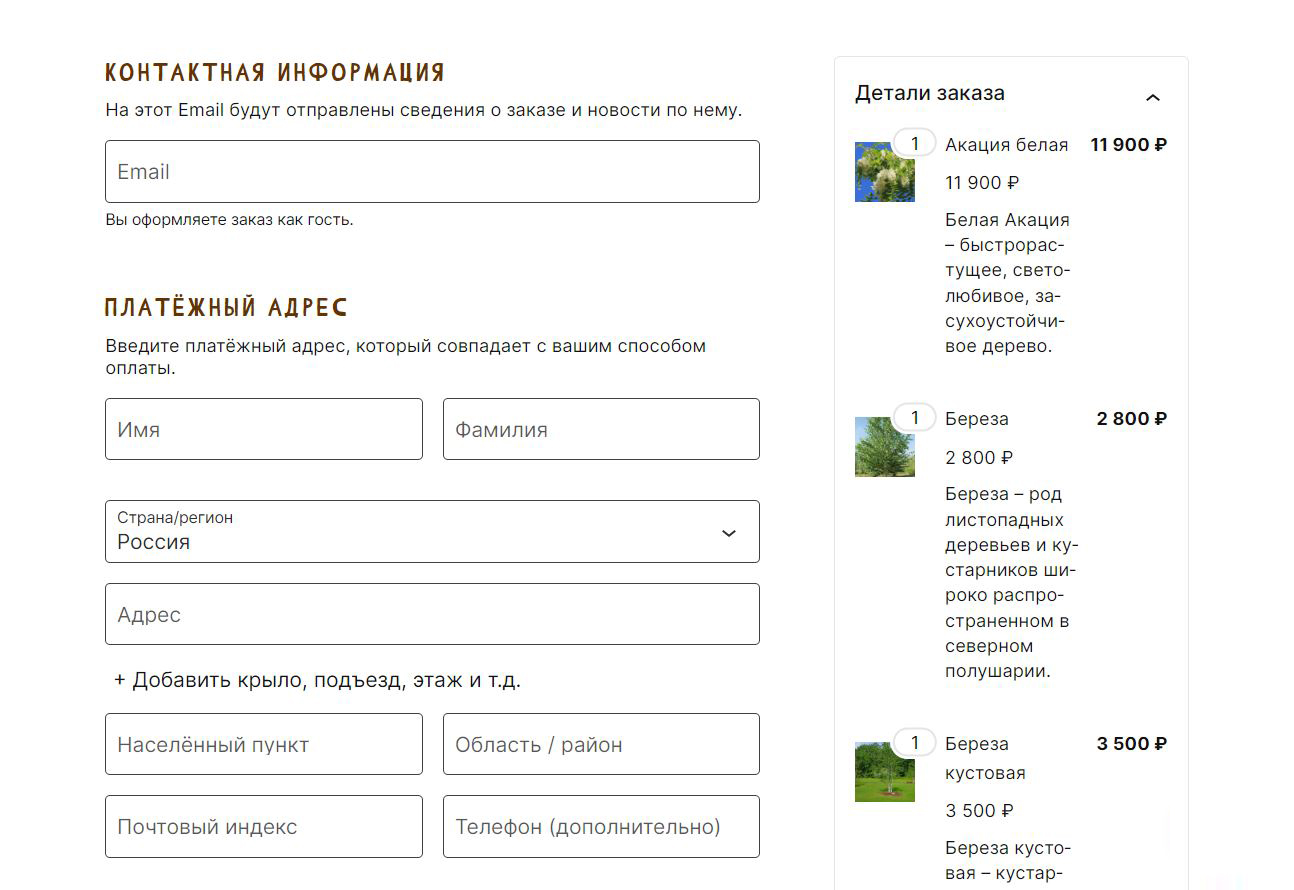 Оформление заказа